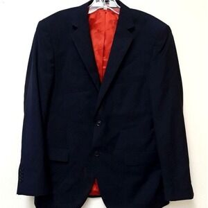 Mens Navy Blue Blazer Suit Jacket Two Button Extra Fine‎ Fabric High Twist 38S